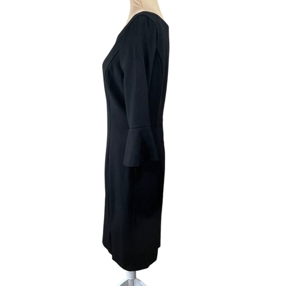 White House Black Market Bell Sleeve Dress LBD Sheath Size 10 - Picture 2 of 9